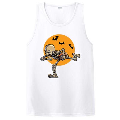 American Football Skeleton Halloween Boy Football Fan PosiCharge Competitor Tank