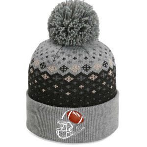 American Football Silhouette Football Player Football The Baniff Cuffed Pom Beanie