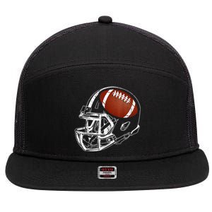 American Football Silhouette Football Player Football 7 Panel Mesh Trucker Snapback Hat