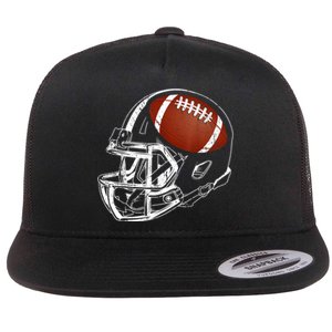 American Football Silhouette Football Player Football Flat Bill Trucker Hat