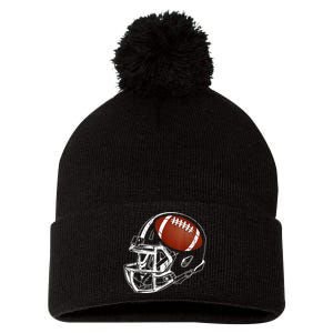 American Football Silhouette Football Player Football Pom Pom 12in Knit Beanie