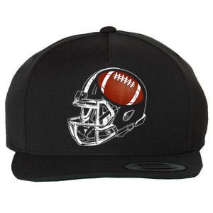 American Football Silhouette Football Player Football Wool Snapback Cap