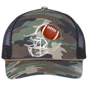 American Football Silhouette Football Player Football Retro Rope Trucker Hat Cap