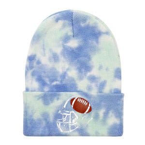 American Football Silhouette Football Player Football Tie Dye 12in Knit Beanie