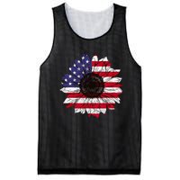 American Flag Sunflower Graphic 4th of July Plus Size Mesh Reversible Basketball Jersey Tank