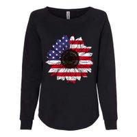 American Flag Sunflower Graphic 4th of July Plus Size Womens California Wash Sweatshirt