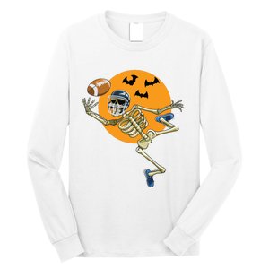 American Football Skeleton Halloween Boy Football Fan Long Sleeve Shirt