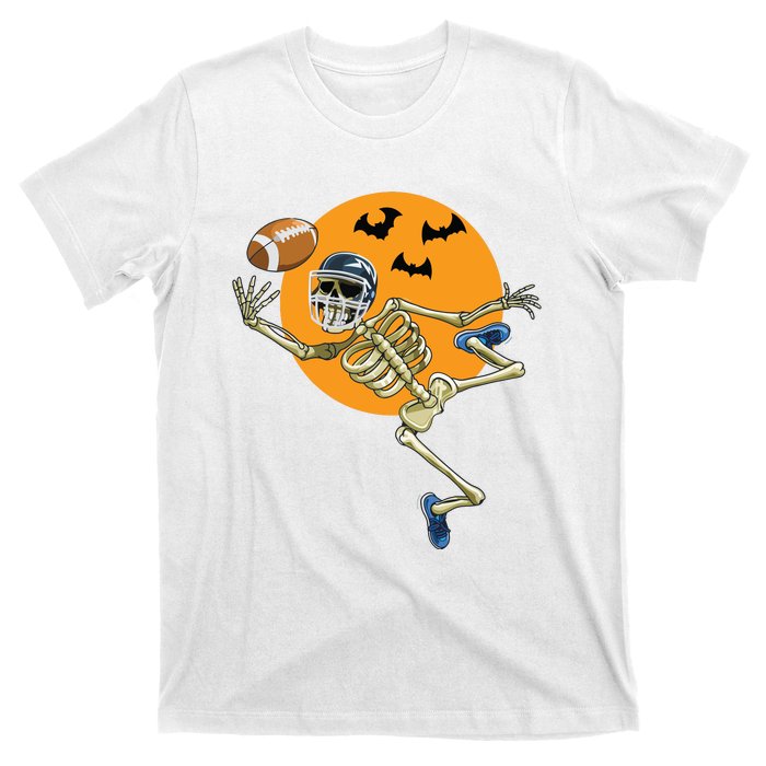 American Football Skeleton Halloween Boy Football Fan T-Shirt