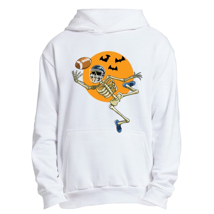 American Football Skeleton Halloween Boy Football Fan Urban Pullover Hoodie