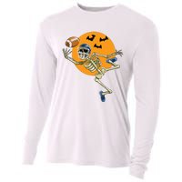 American Football Skeleton Halloween Boy Football Fan Cooling Performance Long Sleeve Crew