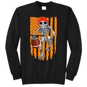 American Football Skeleton Halloween Football Fan Tall Sweatshirt