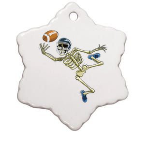 American Football Skeleton Halloween Boy Football Fan Ceramic Star Ornament