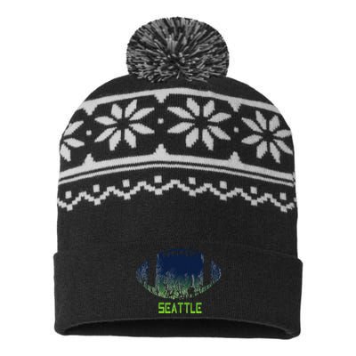 American Football Seattle Fan Football Season USA-Made Snowflake Beanie