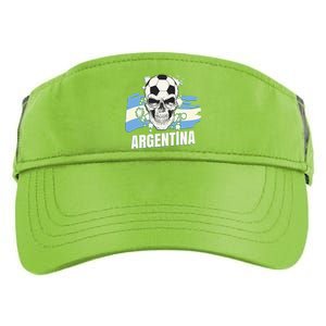 Argentina Flag Skull Soccer Player Argentine Cool Gift Adult Drive Performance Visor