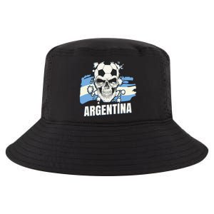 Argentina Flag Skull Soccer Player Argentine Cool Gift Cool Comfort Performance Bucket Hat