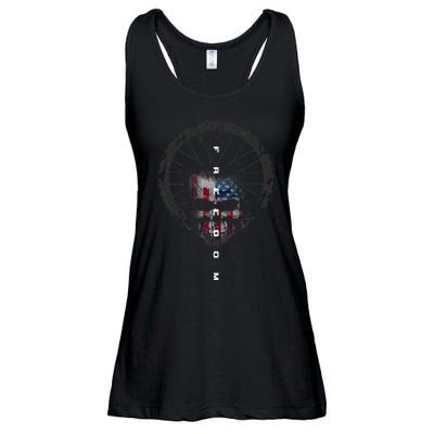 American Flag Skull Cycling Bicycle MTB Mountain Bike Ladies Essential Flowy Tank