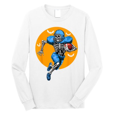 American Football Skeleton Halloween Football Fan Long Sleeve Shirt