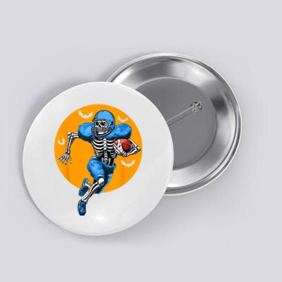 American Football Skeleton Halloween Football Fan Button