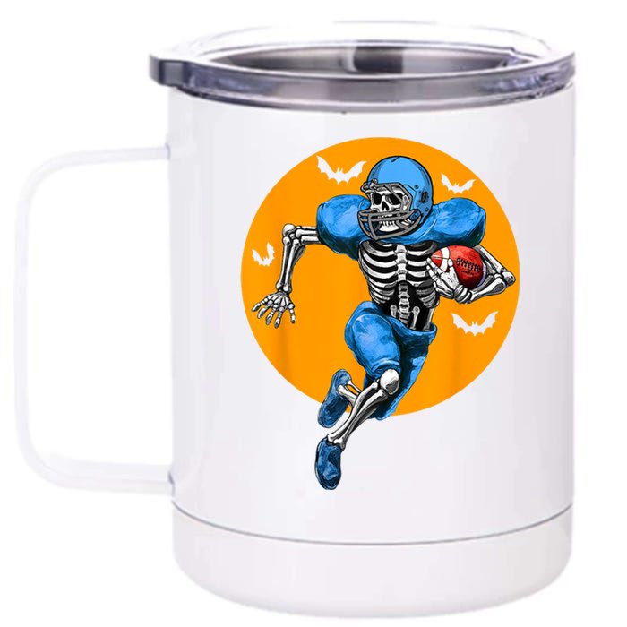 American Football Skeleton Halloween Football Fan 12 oz Stainless Steel Tumbler Cup