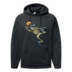 American Football Skeleton Halloween Men Football Fan Performance Fleece Hoodie