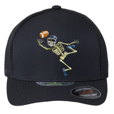 American Football Skeleton Halloween Men Football Fan Flexfit Unipanel Trucker Cap