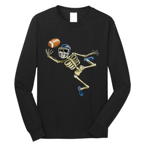 American Football Skeleton Halloween Men Football Fan Long Sleeve Shirt