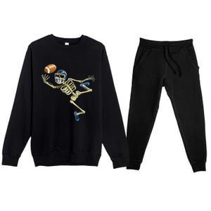 American Football Skeleton Halloween Men Football Fan Premium Crewneck Sweatsuit Set