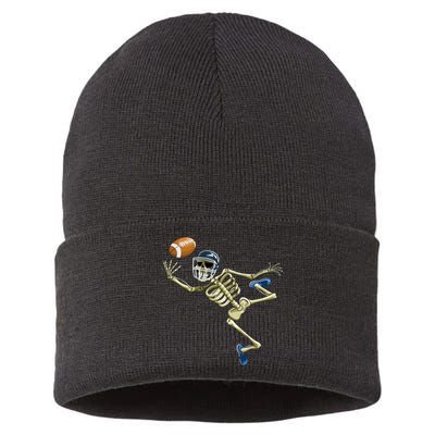 American Football Skeleton Halloween Men Football Fan Sustainable Knit Beanie