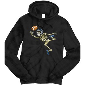 American Football Skeleton Halloween Men Football Fan Tie Dye Hoodie