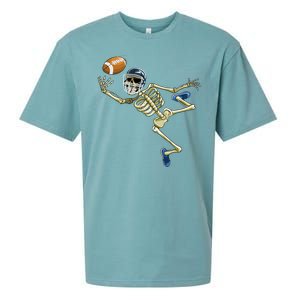 American Football Skeleton Halloween Men Football Fan Sueded Cloud Jersey T-Shirt