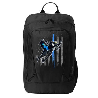 American Flag Snowmobile Gift Snowmobile Riding Gift Meaningful Gift City Backpack