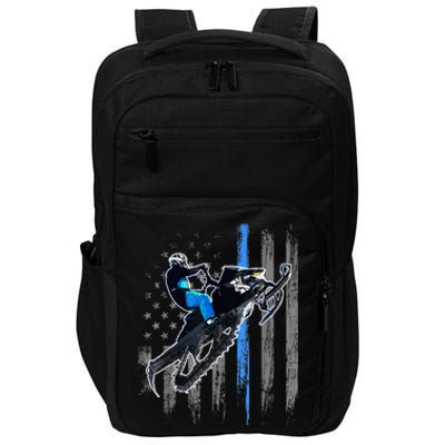 American Flag Snowmobile Gift Snowmobile Riding Gift Meaningful Gift Impact Tech Backpack