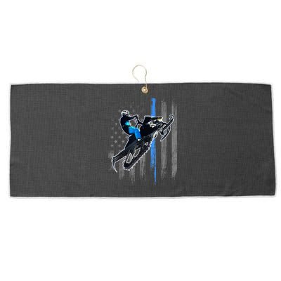 American Flag Snowmobile Gift Snowmobile Riding Gift Meaningful Gift Large Microfiber Waffle Golf Towel