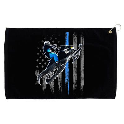 American Flag Snowmobile Gift Snowmobile Riding Gift Meaningful Gift Grommeted Golf Towel