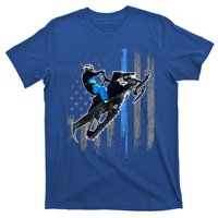 American Flag Snowmobile Gift Snowmobile Riding Gift Meaningful Gift T-Shirt