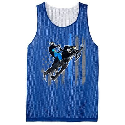 American Flag Snowmobile Gift Snowmobile Riding Gift Meaningful Gift Mesh Reversible Basketball Jersey Tank