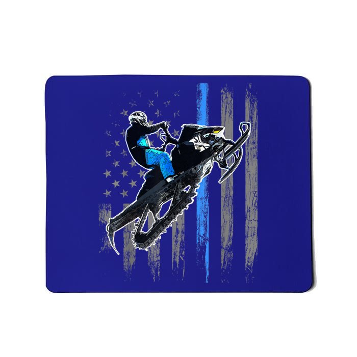 American Flag Snowmobile Gift Snowmobile Riding Gift Meaningful Gift Mousepad