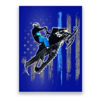 American Flag Snowmobile Gift Snowmobile Riding Gift Meaningful Gift Poster