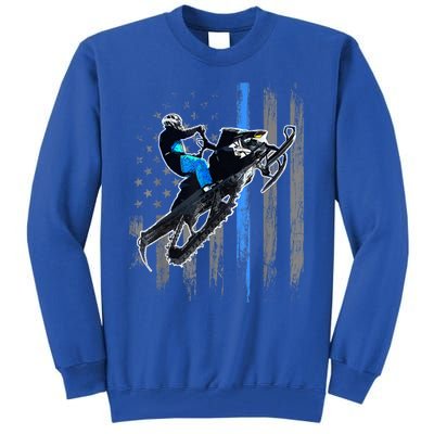 American Flag Snowmobile Gift Snowmobile Riding Gift Meaningful Gift Tall Sweatshirt