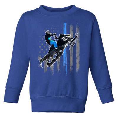 American Flag Snowmobile Gift Snowmobile Riding Gift Meaningful Gift Toddler Sweatshirt