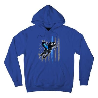 American Flag Snowmobile Gift Snowmobile Riding Gift Meaningful Gift Tall Hoodie