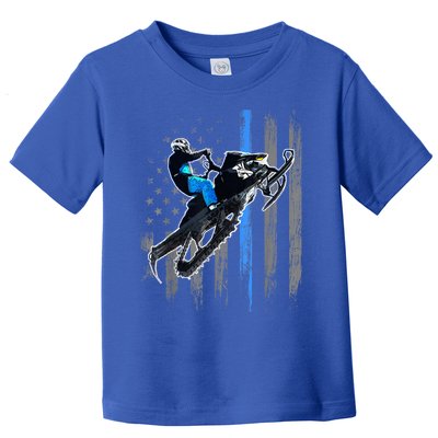 American Flag Snowmobile Gift Snowmobile Riding Gift Meaningful Gift Toddler T-Shirt