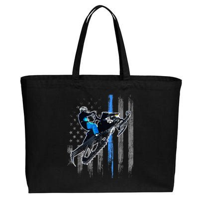 American Flag Snowmobile Gift Snowmobile Riding Gift Meaningful Gift Cotton Canvas Jumbo Tote