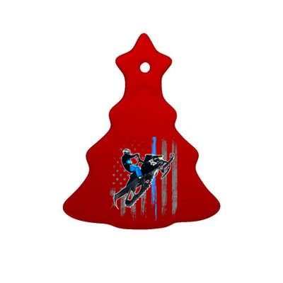 American Flag Snowmobile Gift Snowmobile Riding Gift Meaningful Gift Ceramic Tree Ornament