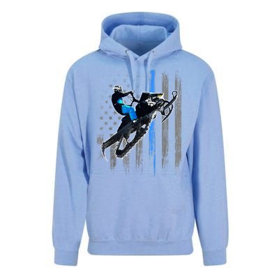 American Flag Snowmobile Gift Snowmobile Riding Gift Meaningful Gift Unisex Surf Hoodie