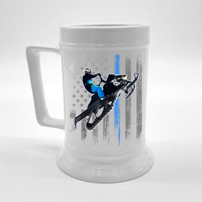 American Flag Snowmobile Gift Snowmobile Riding Gift Meaningful Gift Beer Stein