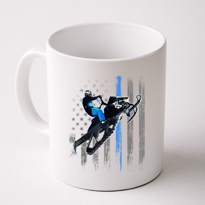 American Flag Snowmobile Gift Snowmobile Riding Gift Meaningful Gift Coffee Mug