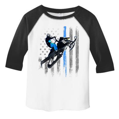 American Flag Snowmobile Gift Snowmobile Riding Gift Meaningful Gift Toddler Fine Jersey T-Shirt