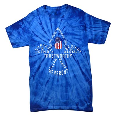 America Flag Scouting Law Tie-Dye T-Shirt