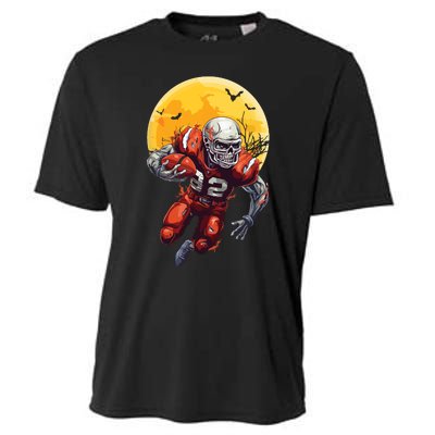 American Football Skeleton Halloween Football Fan Cooling Performance Crew T-Shirt